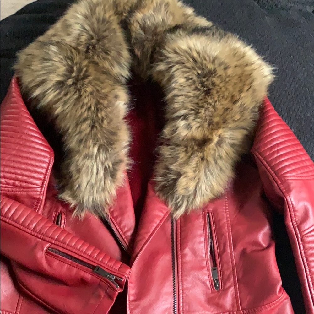Red Leather Coat